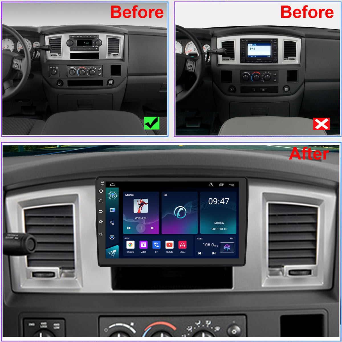 2008 dodge ram double store din dash kit