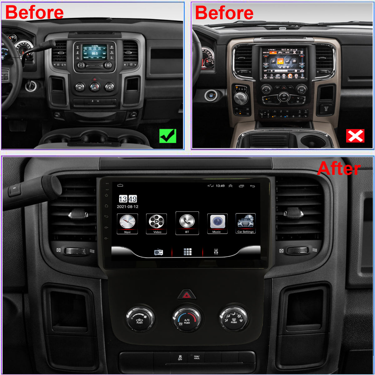 RAM 1500 2500 3500 Radio Upgrade 2013-2018 Android