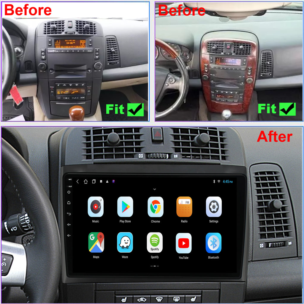 QLED 8core CPU for Cadillac CTS SRX Radio Upgrade 2003-2007,Android Stereo Navigation System Replacement,Steering Wheel Control,9inch 1280 * 720 IPS Screen,Support Carplay and Android Auto