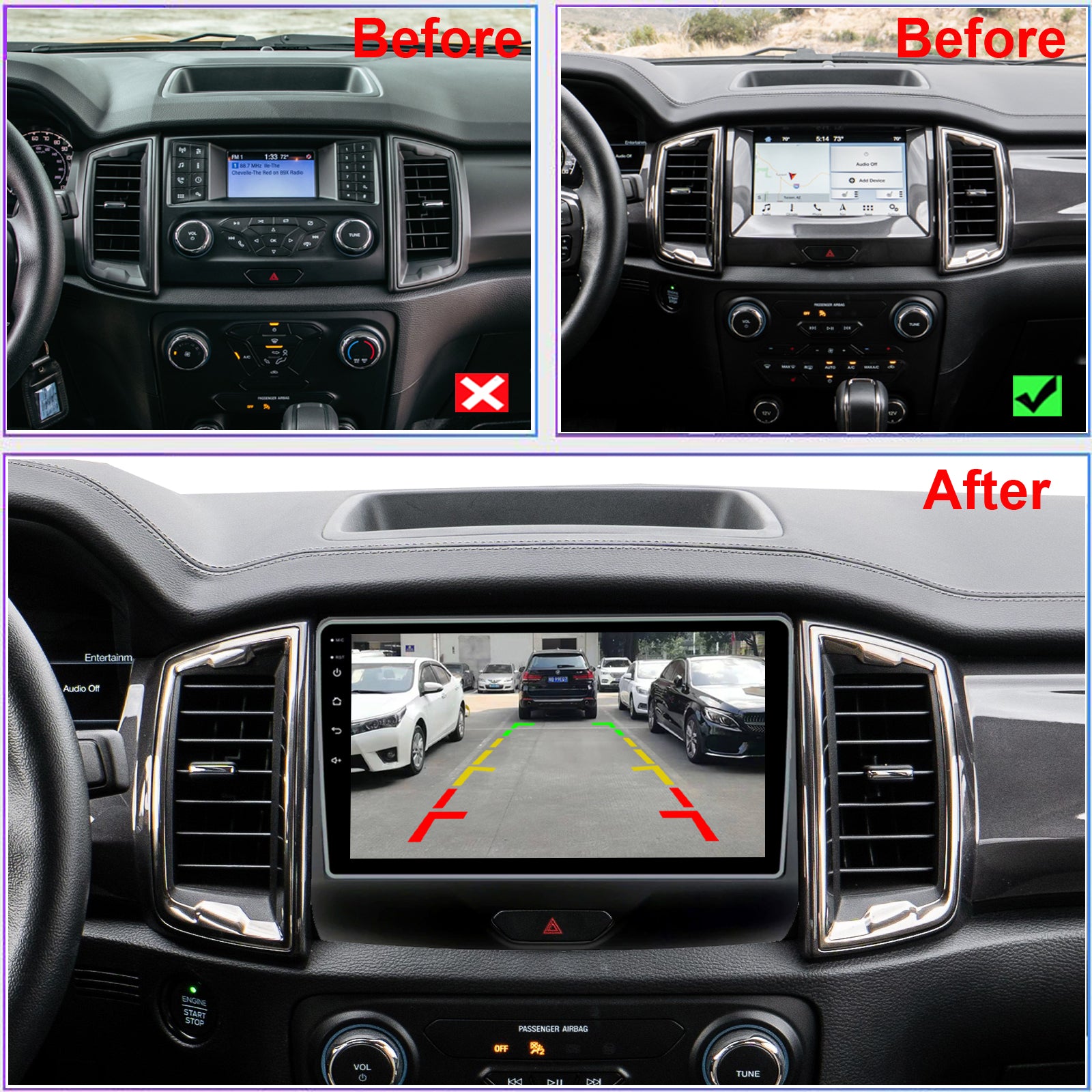 AWESAFE Car Radio Stereo 12.1 Inch Touch Screen for Ford Ranger 2019-2022  with Built-in Wireless Apple CarPlay & Android Auto